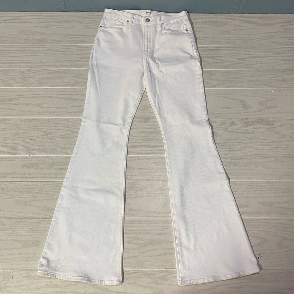 Hudson White Holly Flare Jeans